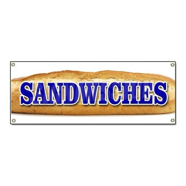 SANDWICHES BANNER SIGN bread restaurant deli coldcuts meats
